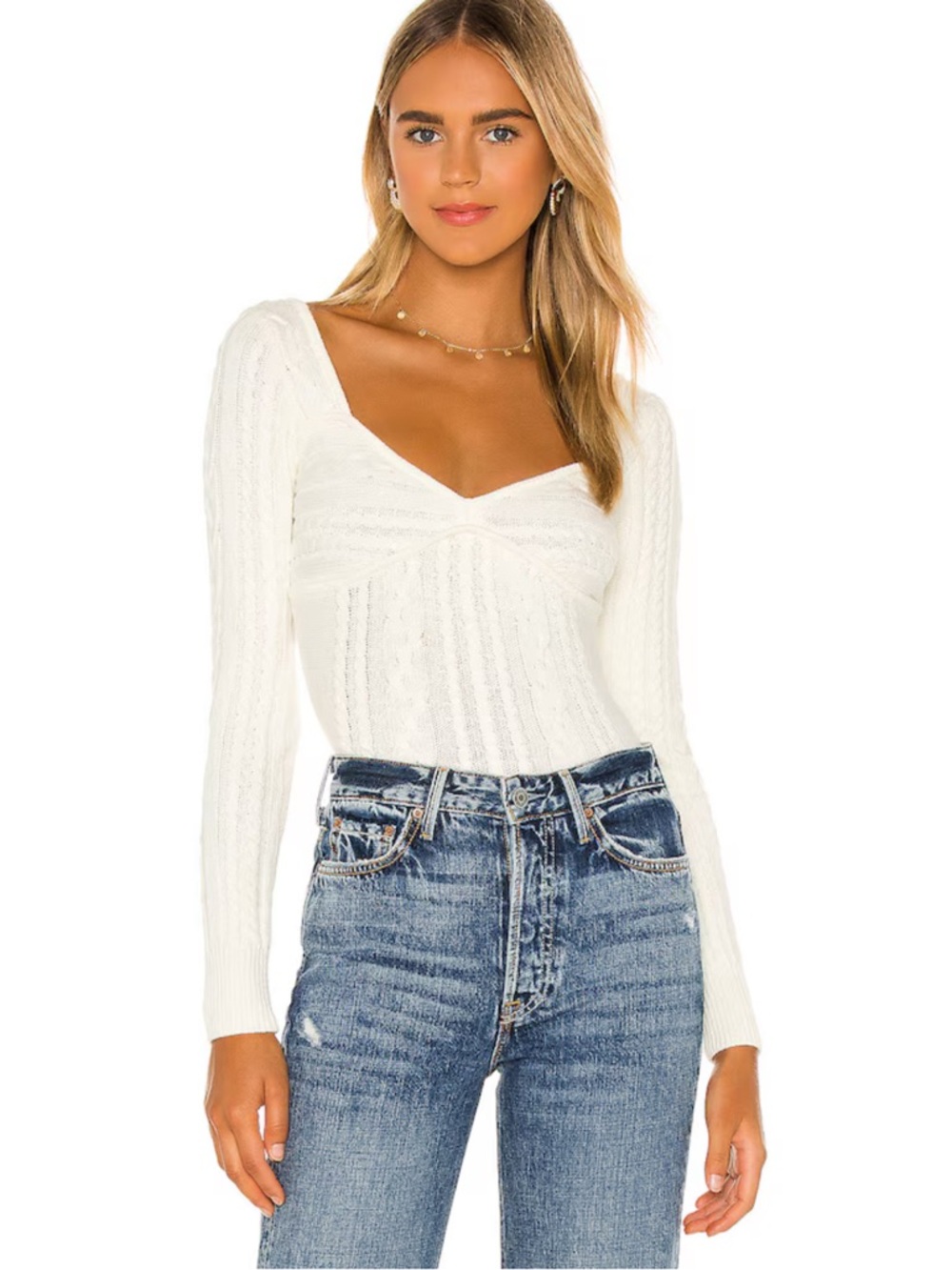 MAJORELLE Fallone Sweater in Cream Size Small